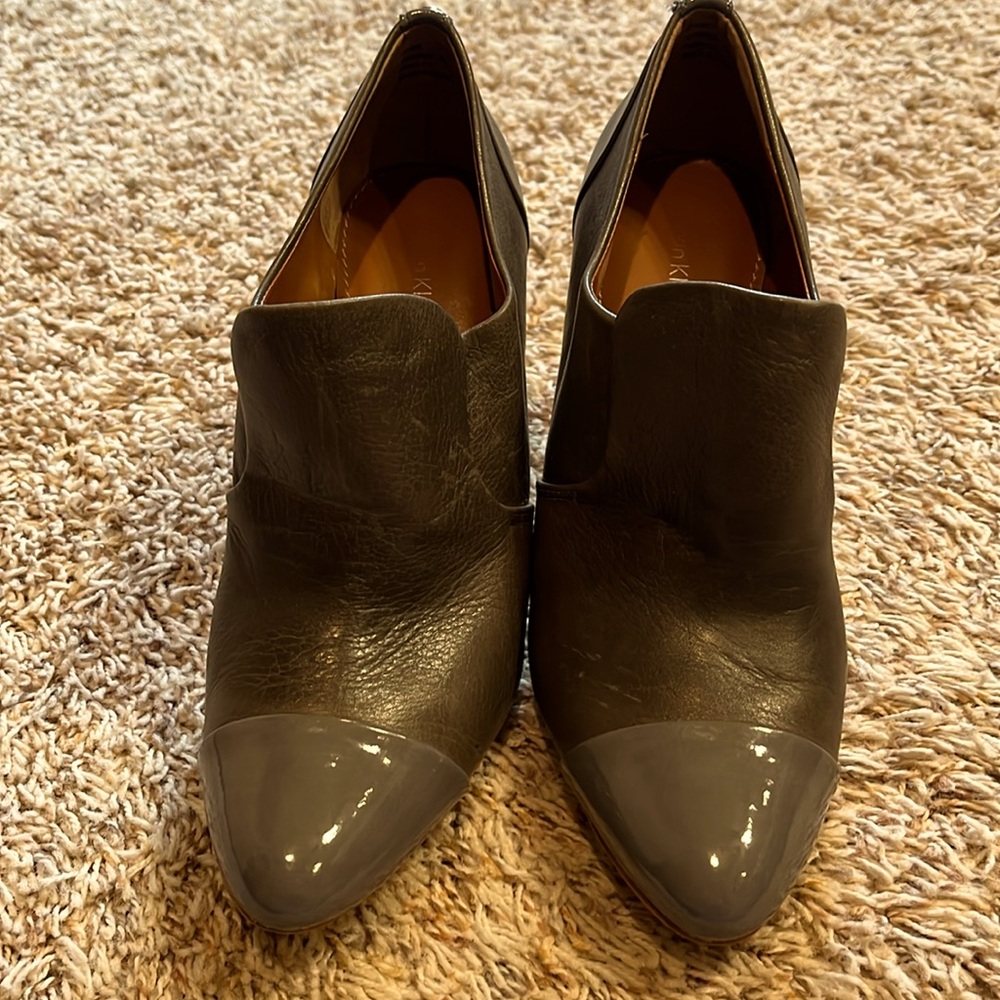 Calvin Klein gray booties